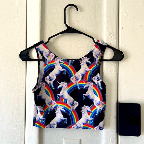 Unicorn Rainbow Crop Top Tank - Picture 7 of 7